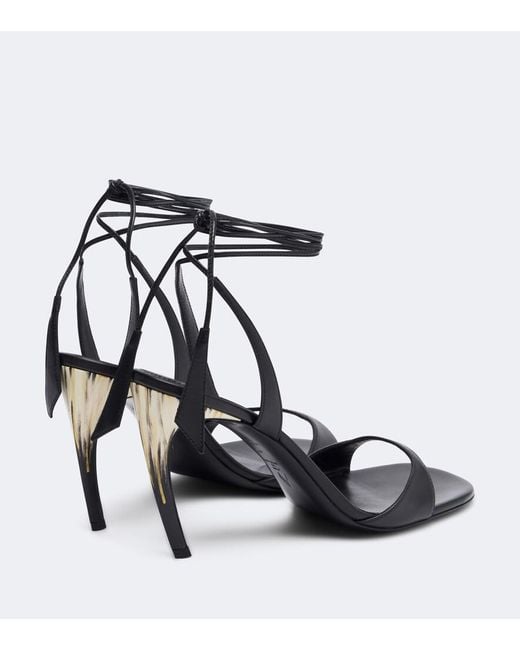 The Attico Black Ora Leather Sandals