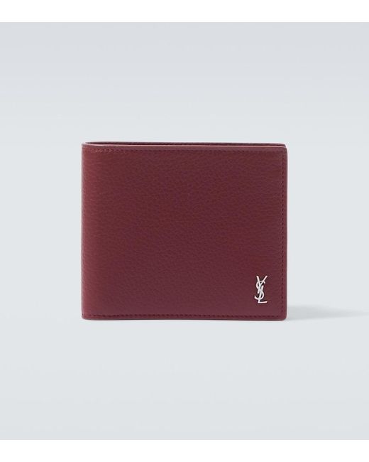 Saint Laurent Red Cassandre Leather Wallet for men