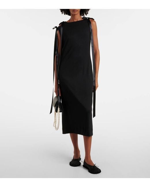 Vestido Midi De Jersey Con Lazo Simone Rocha de color Black
