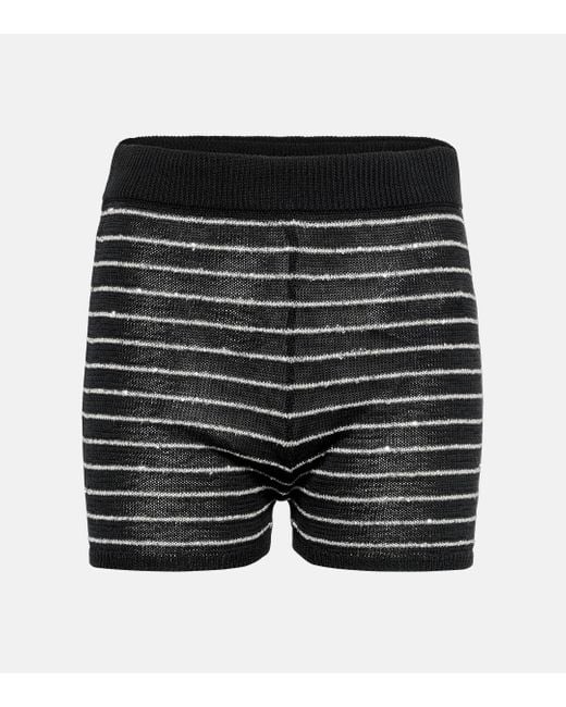 Brunello Cucinelli Black Knitted Cotton Shorts