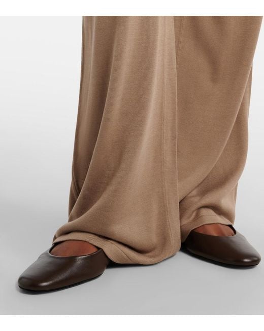 AYA MUSE Natural Esme Silk-Blend Straight Pants