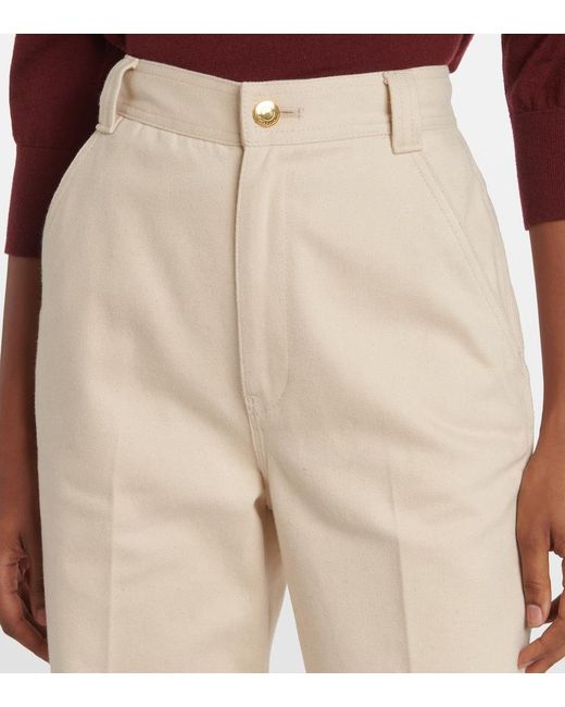 Loro Piana Natural Garey High-Rise Straight Jeans