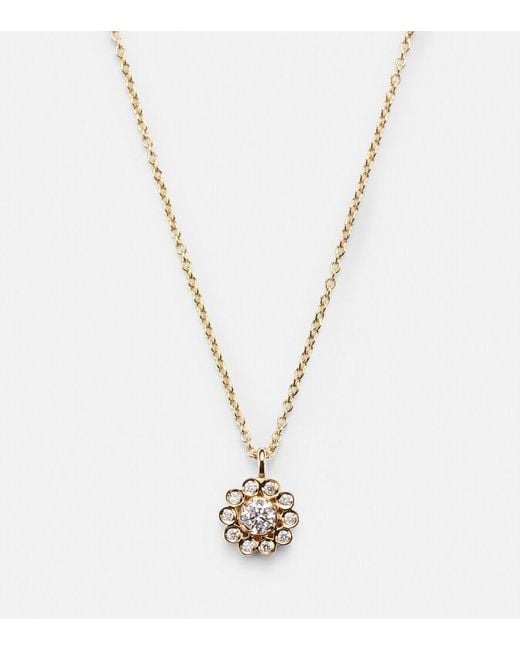 Sophie Bille Brahe White Soleil Simple 18Kt Necklace With Diamonds