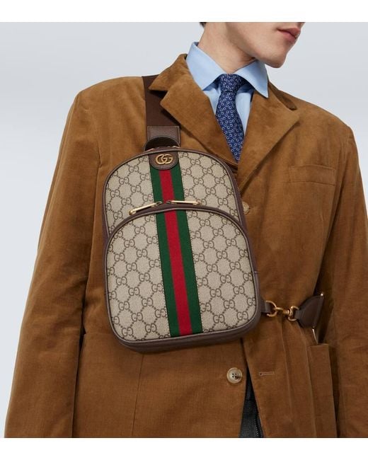Gucci Multicolor Ophidia GG Leather-trimmed Shoulder Bag for men