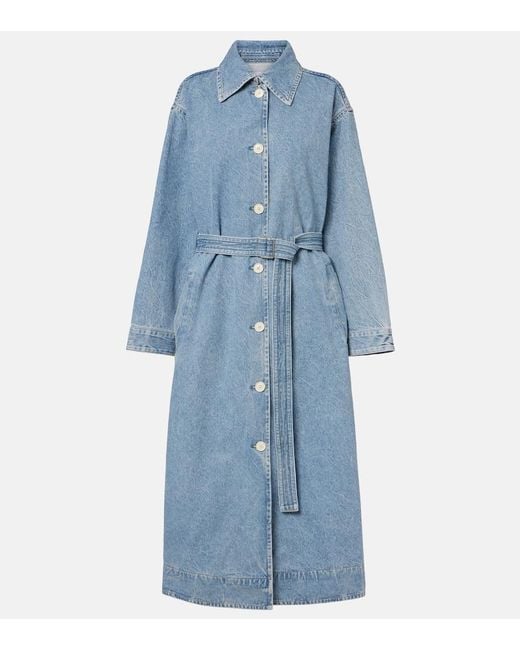 Agolde Blue X Maria Mcmanus Denim Wrap Coat