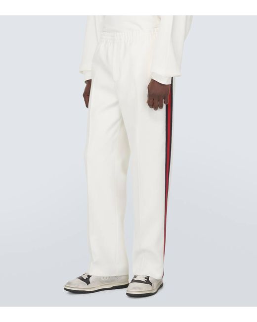 Pantalones rectos de tiro medio Gucci de hombre de color White