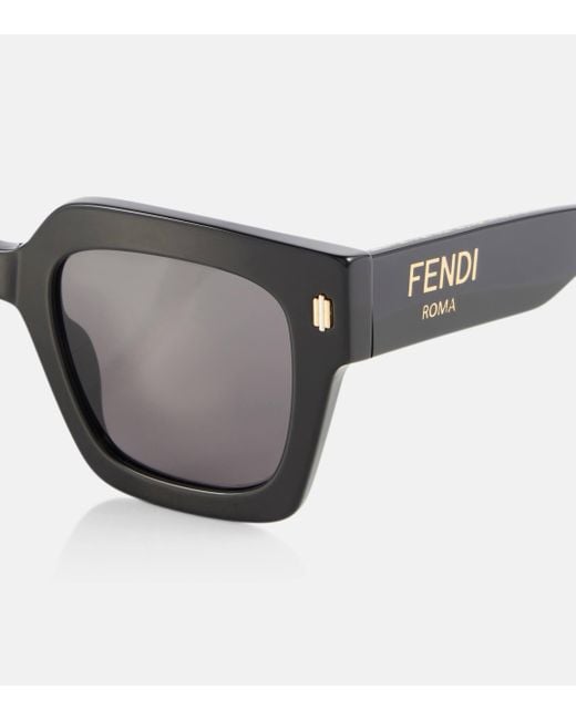 Fendi Black Roma Square Sunglasses