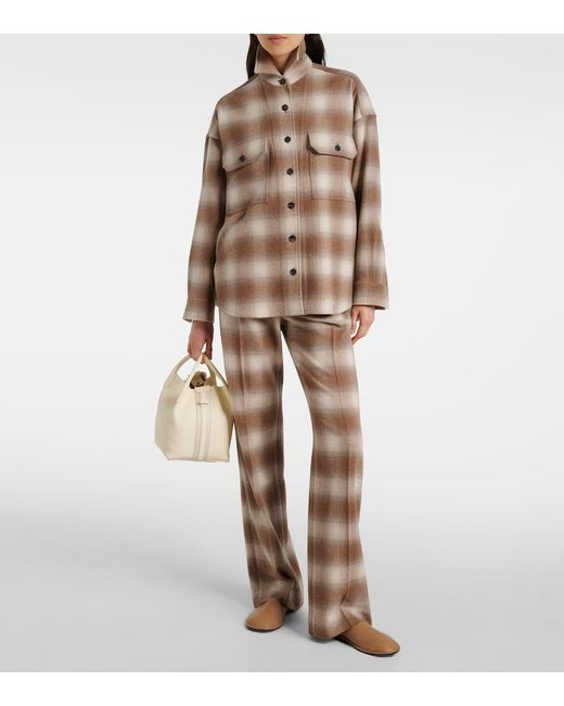 Loro Piana Natural Schultertasche Bale Small Aus Leder