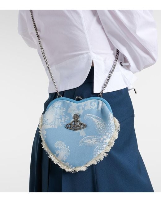 Vivienne Westwood Blue Belle Jacquard Shoulder Bag
