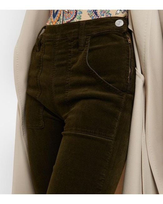 FRAME Black High-Rise-Hose Le Slim Palazzo Aus Cord