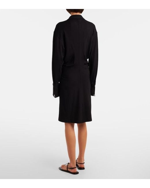 Totême Black Jersey Shirt Dress