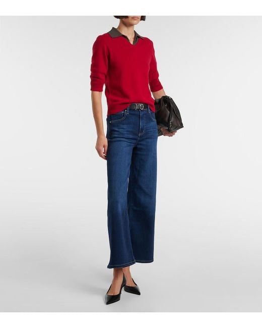 Citizens of Humanity Blue Lyra Cropped Wide-Leg Jeans