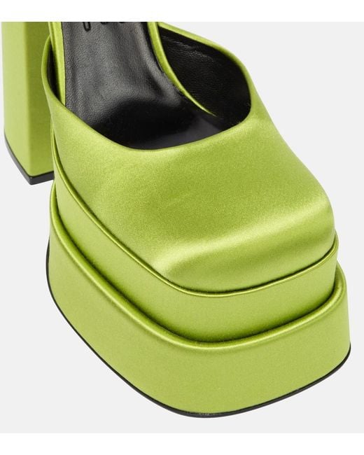 Versace Green Medusa Satin Platform Pump