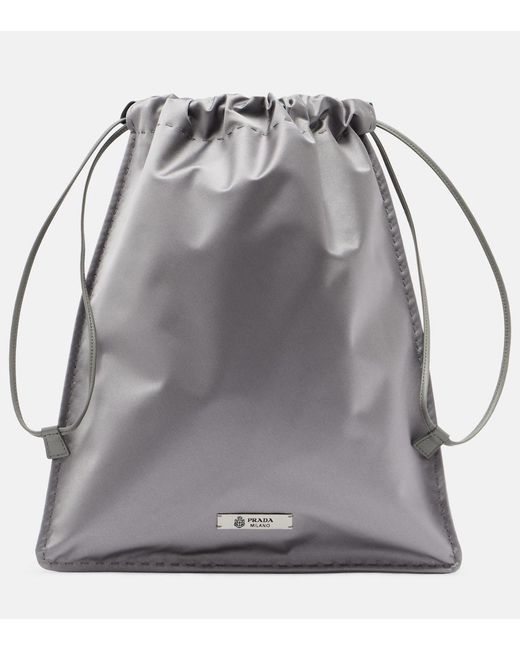 Prada Gray Wish Satin Pouch
