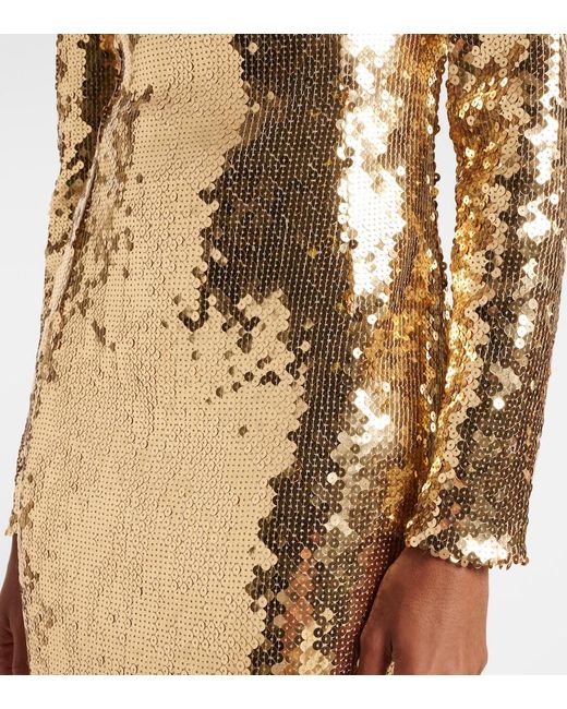 Dolce & Gabbana Metallic Sequined Midi Dress