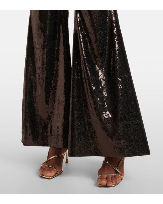 Nina Ricci Brown Sequined Flared Pants