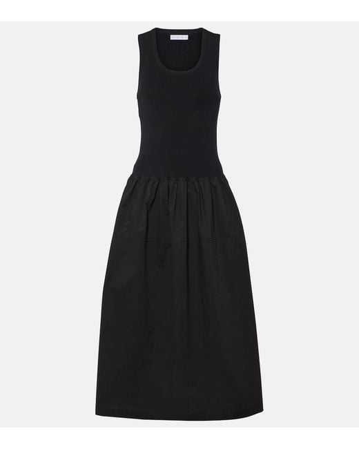 Proenza Schouler Black White Label Malia Cotton Poplin Maxi Dress