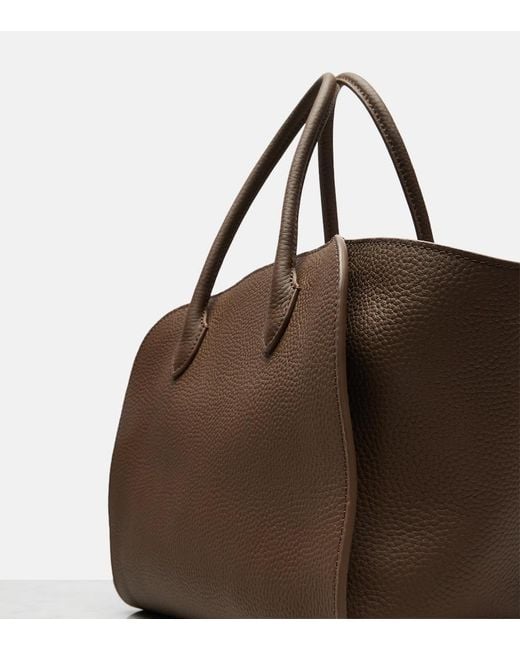 The Row Brown Marlo 12 Leather Tote Bag