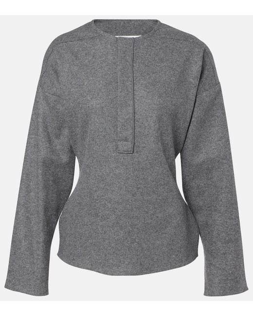Victoria Beckham Gray Top Aus Wolle Und Kaschmir