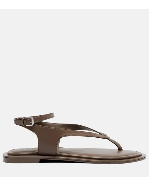 A.Emery Brown Sabine Leather Thong Sandals