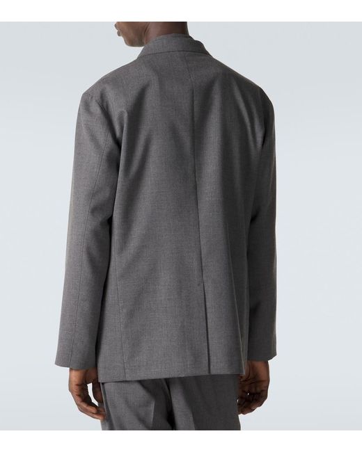 Auralee Gray Cashmere Poplin Blazer for men
