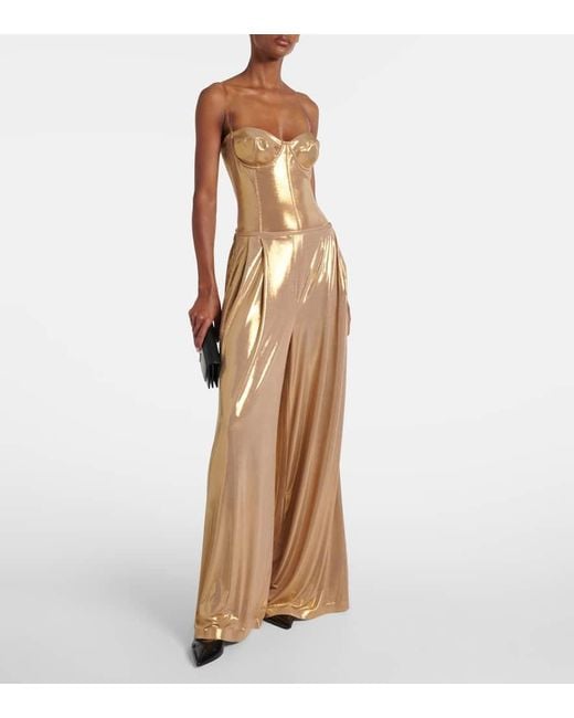 Norma Kamali Natural High-Rise Wide-Leg Pants