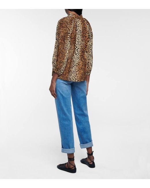 Melissa Odabash Brown Lauri Cheetah-print Blouse