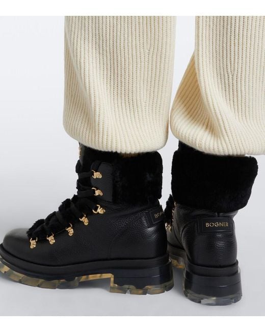 Bogner Black Swansea 9 B Leather Snow Boots