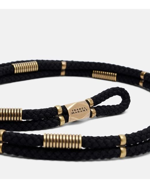 Isabel Marant Black Sayka Embellished Braided Belt
