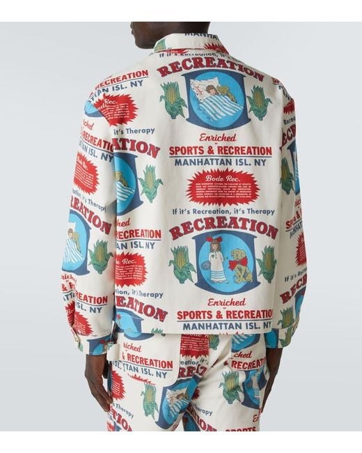 Bode Bedruckte Jacke Enrichment Aus Baumwolle in White für Herren