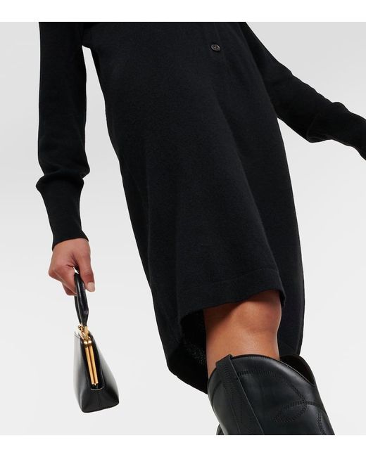 Lisa Yang Black Maisy Cashmere Shirt Dress