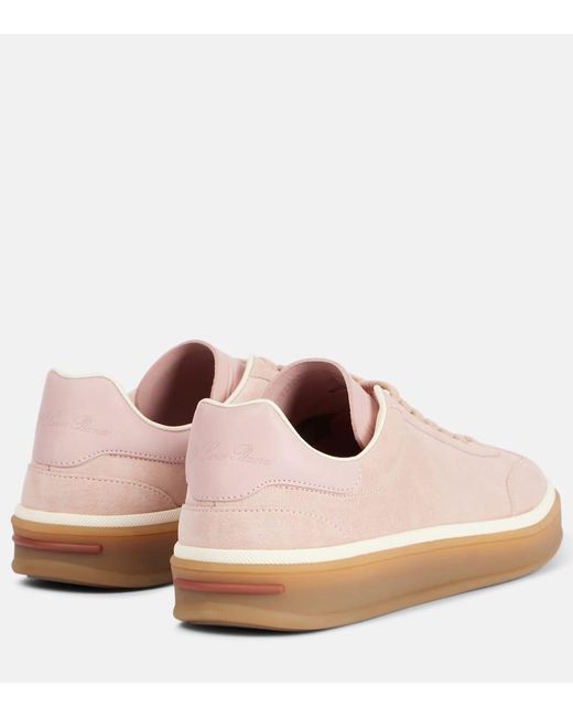 Loro Piana Pink Tennis Walk Suede Sneakers