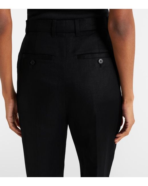 McQueen Black High-Rise Wool Flared Pants