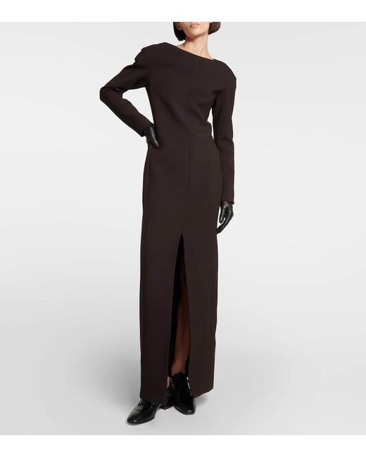 The Row Black Reysha Wool-blend Maxi Dress