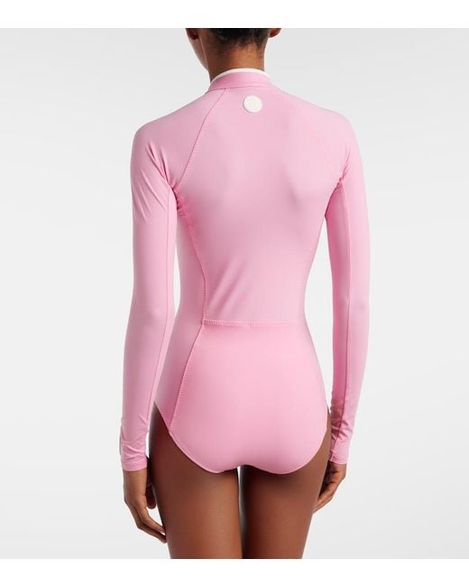 Hunza G Pink Tyra Rashguard Swimsuit