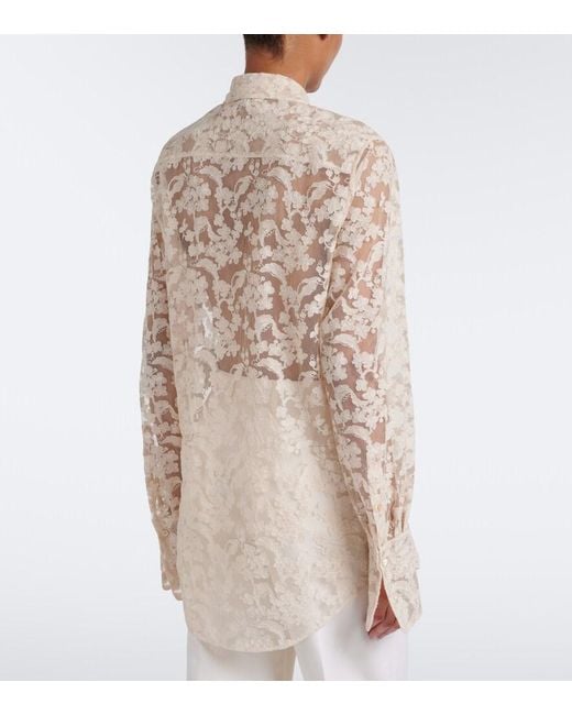 Fendi White Sheer Lace Shirt