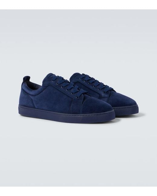 Christian Louboutin Sneakers Louis Junior Aus Veloursleder in Blue für Herren