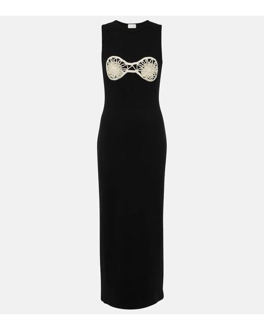 Vestido de algodon con ribete de croche Magda Butrym de color Black