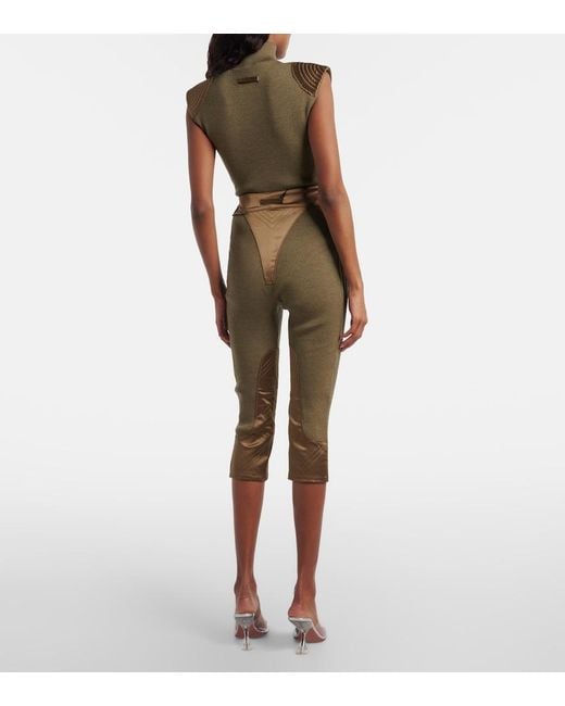 Jean Paul Gaultier Green Wool-Blend Capri Pants