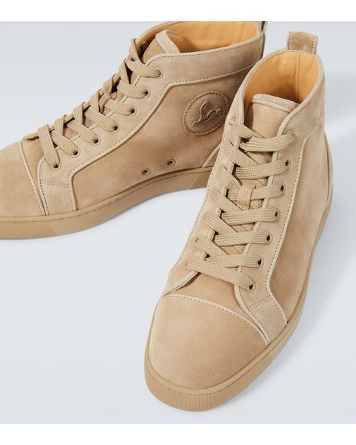 Christian Louboutin Natural Louis Suede High-Top Sneakers for men