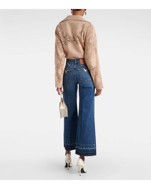 Valentino Blue High-rise Flared Jeans