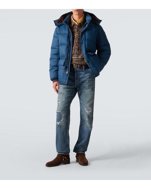 RRL Blue Ripstop Puffer Jacket for men
