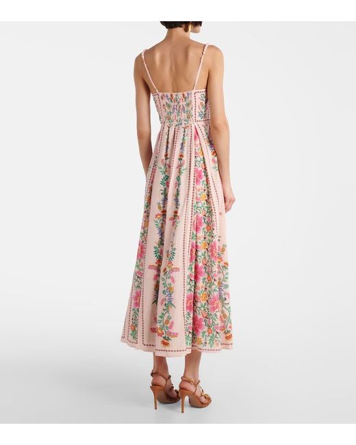 Farm Rio Pink Maxikleid Aus Einem Baumwollgemisch