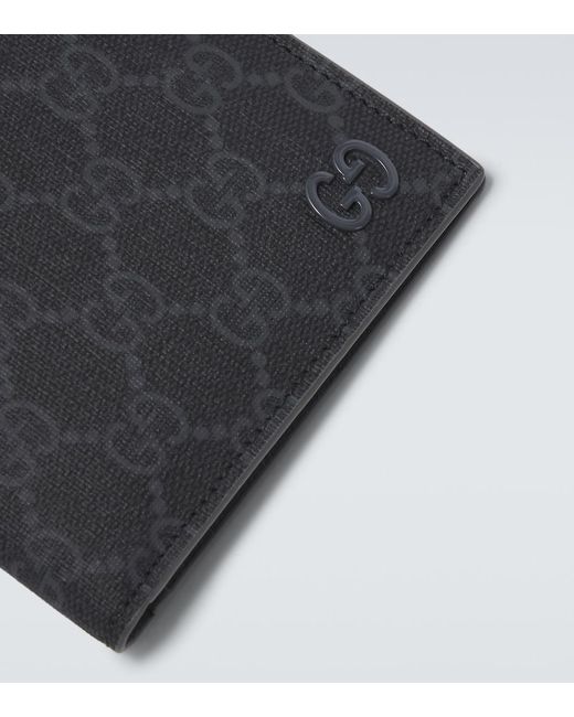 Gucci Black Wallet With gg Detail for men