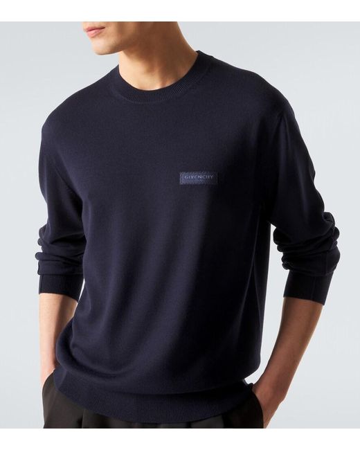 Givenchy Blue Wool Sweater for men
