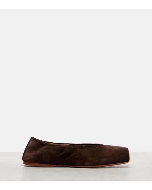 Alaïa Brown Suede Ballet Flats
