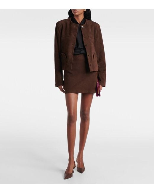 Blazé Milano Brown Coci Suede Miniskirt