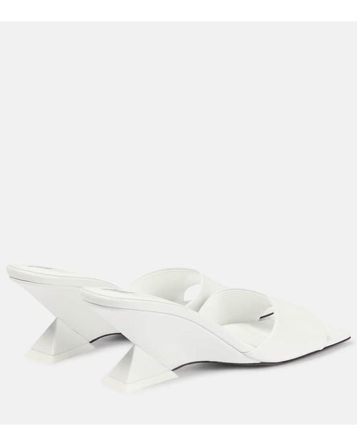 The Attico White Pantoletten Cheope Aus Leder