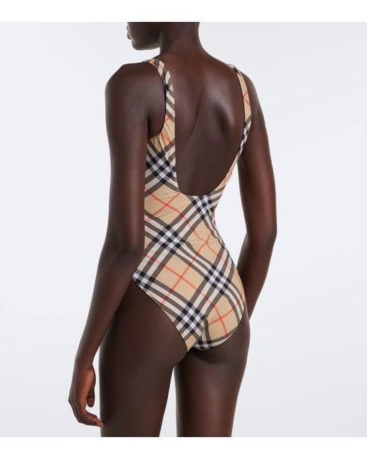 Burberry White Check Swimsuit