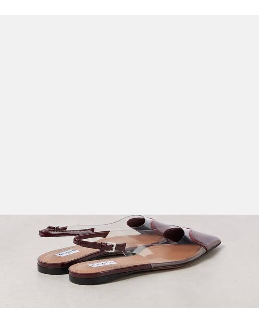 Alaïa Brown Slingback-Ballerinas Le Cour Mit Lackleder